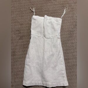 Theory Eyelet Strapless White Dress